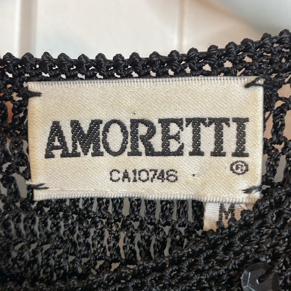 Amoretti Vintage Black Sequin Sleeveless Crochet Top - Stunning piece - Picture 3 of 5